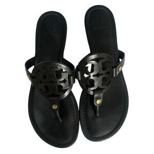 Tory Burch size 9 Miller Thong Sandal Black Leather